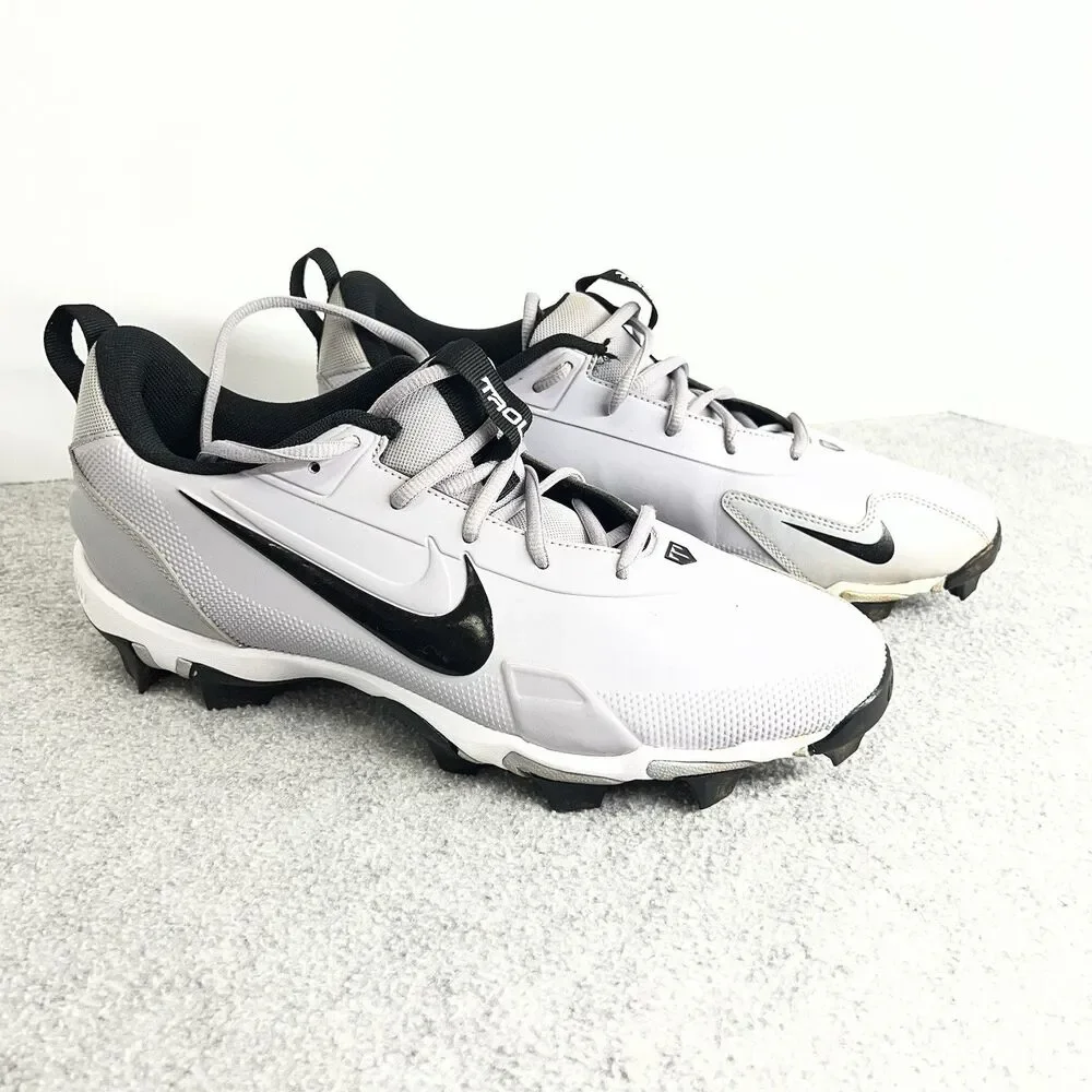 Nike Force Trout 9 Keystone Men’s Cleats Size 10 Pewter/Black-Wolf Grey PreOwned
